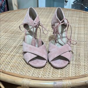 Ann Taylor Blush Lace-Up Heels